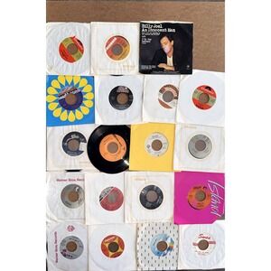 Lot of 45 RPM Records Various Artists Billy Joel Vintage Vinyl Music Singles